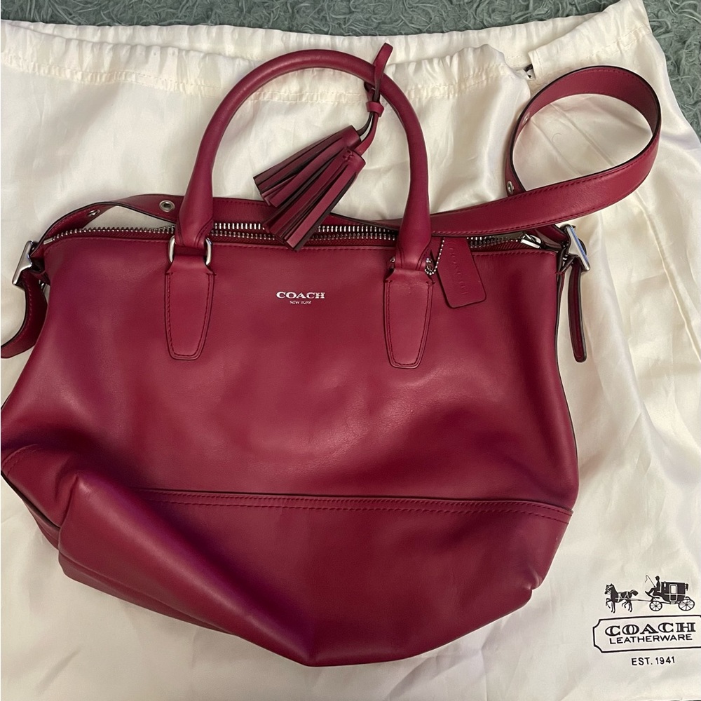 Beautiful Red Coach bag in very good condition with dust bag.